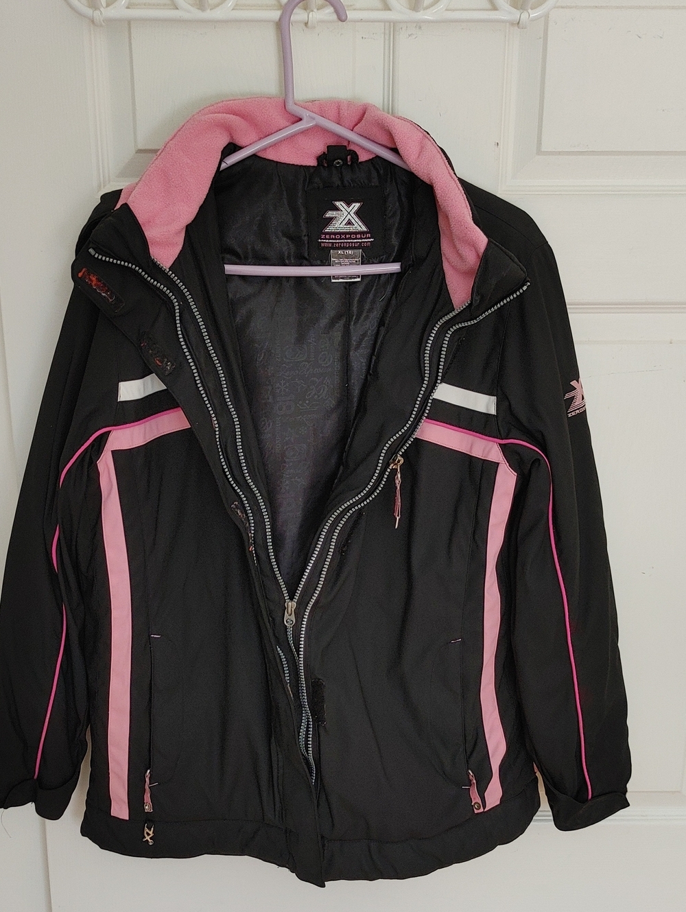 Element Black Ski Jacket with Pink Trim